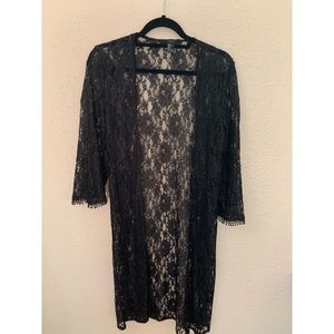 Forever 21 black lace kimono